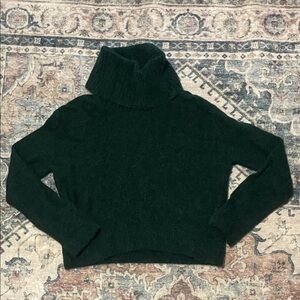& Other Stories Dark Green Natural Fiber Turtleneck Sweater